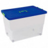 Tradineur - Caja de Almacenamiento con Ruedas y Asa N.º 4 - 78 Litros - Fabricado en Plástico - Cierre Hermético y Seguro - 41 x