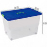 Tradineur - Caja de Almacenamiento con Ruedas y Asa N.º 4 - 78 Litros - Fabricado en Plástico - Cierre Hermético y Seguro - 41 x