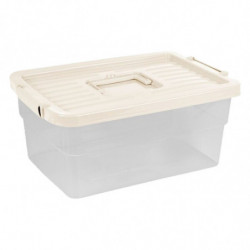 Tradineur - Caja de Almacenamiento Transparente N.º 1 - 18 Litros - Fabricado en Plástico - Cierre Hermético y Seguro - 19 x 40