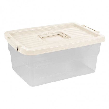 Tradineur - Caja de Almacenamiento Transparente N.º 1 - 18 Litros - Fabricado en Plástico - Cierre Hermético y Seguro - 19 x 40
