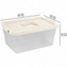 Tradineur - Caja de Almacenamiento Transparente N.º 1 - 18 Litros - Fabricado en Plástico - Cierre Hermético y Seguro - 19 x 40