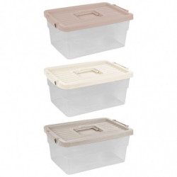 Tradineur - Caja de Almacenamiento Transparente N.º 1 - 18 Litros - Fabricado en Plástico - Cierre Hermético y Seguro - 19 x 40