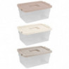 Tradineur - Caja de Almacenamiento Transparente N.º 1 - 18 Litros - Fabricado en Plástico - Cierre Hermético y Seguro - 19 x 40