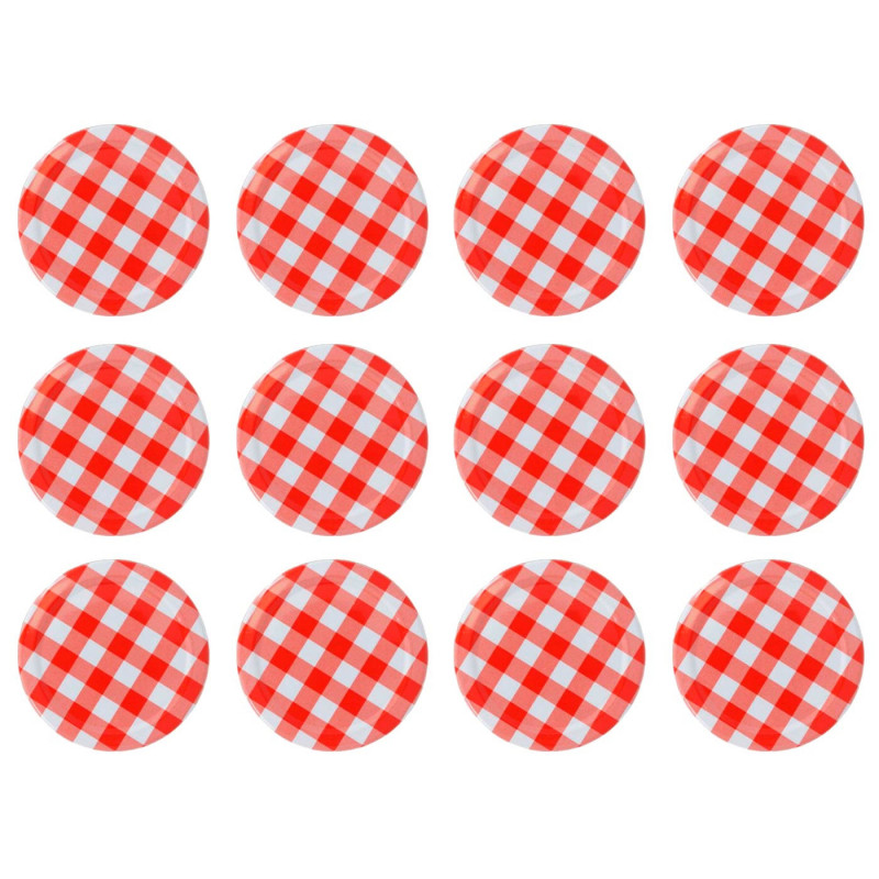 Tradineur - Pack de 12 Tapas para Frascos - Fabricado en metal - Cierre seguro y Hermético garantizado - Ø 66 mm Tradineur - Pack de 12 Tapas para Frascos - Fabricado en metal - Cierre seguro y Hermético garantizado - Ø 66 mm