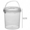 Tradineur - Pack de 2 Botes redondos Transparente con Asa - Fabricado en España - Capacidad de 1,4 Litros - Apto para uso alimen