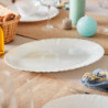 Tradineur - Pack de 2 Fuentes Ovaladas - Fabricado en Vidrio Opal - Bordes Ondulados - Ideal tanto para la hostelería como el ho