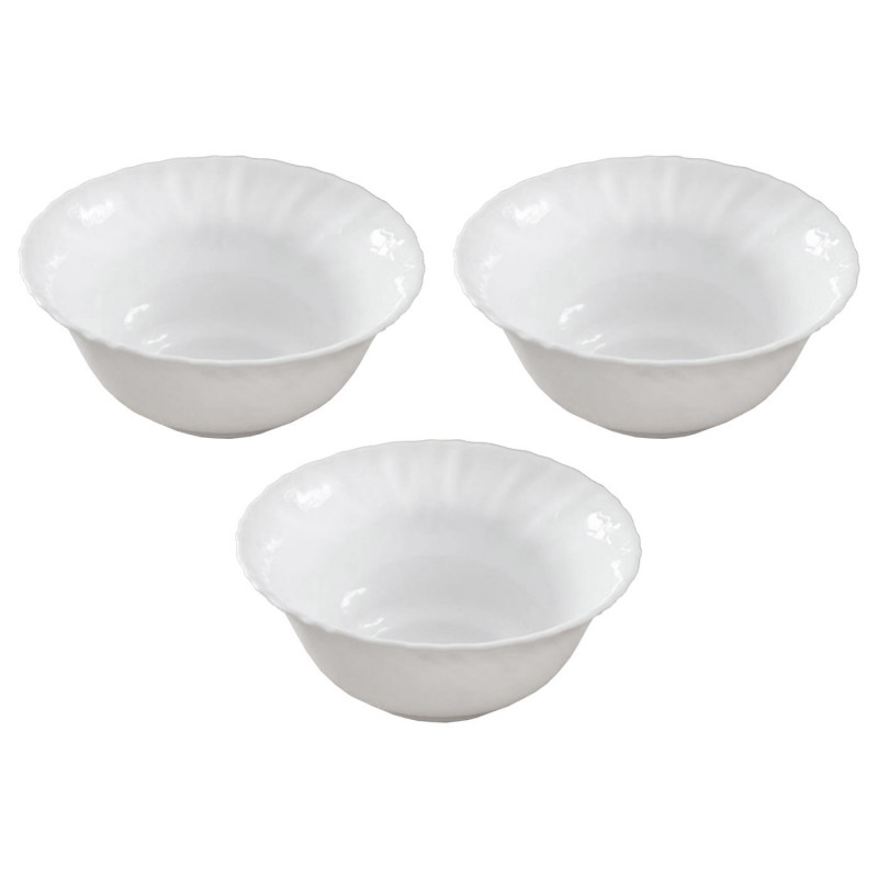 Tradineur - Pack de 3 cuencos Lavafrutas - Modelo Titan - Fabricado en Vidrio Opal - Bordes Ondulados - Ideal tanto para la host Tradineur - Pack de 3 cuencos Lavafrutas - Modelo Titan - Fabricado en Vidrio Opal - Bordes Ondulados - Ideal tanto para la host