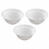 Tradineur - Pack de 3 cuencos Lavafrutas - Modelo Titan - Fabricado en Vidrio Opal - Bordes Ondulados - Ideal tanto para la host