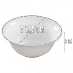 Tradineur - Pack de 3 cuencos Lavafrutas - Modelo Titan - Fabricado en Vidrio Opal - Bordes Ondulados - Ideal tanto para la host
