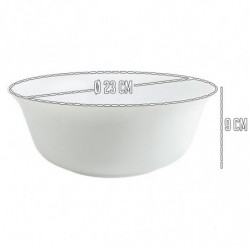 Tradineur - Ensaladera Redonda - Fabricado en Vidrio Opal - Bordes Ondulados - Ideal tanto para la hostelería como el hogar - Ø