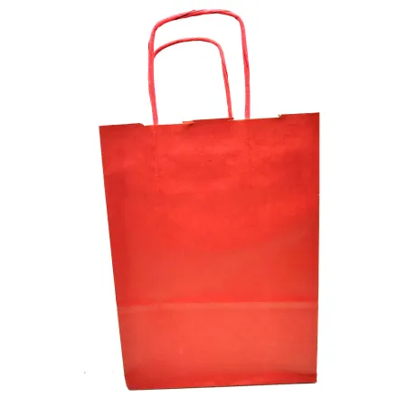 Tradineur - Pack de 50 bolsa Kraft "S" - Ideal para guardar tus regalos, fin de año, año nuevo, Navidad - 24 x 32 cm - Color Roj