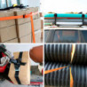Tradineur - Pack de 2 Cintas Tensoras de Carga - Longitud de 2,5 Metros - Fabricado en Poliéster -  Apto para Coche, Motocicleta