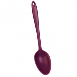 Tradineur - Cucharón de silicona, resistente al calor, no raya, apto para lavavajillas, libre de BPA, repostería, cocina (Violet