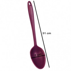 Tradineur - Cucharón de silicona, resistente al calor, no raya, apto para lavavajillas, libre de BPA, repostería, cocina (Violet