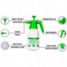 Tradineur - Botella pulverizadora manual de plástico, recipiente para sulfatar con boquilla ajustable, riego, flores, jardinería