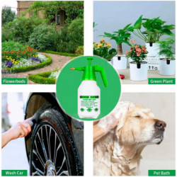 Tradineur - Botella pulverizadora manual de plástico, recipiente para sulfatar con boquilla ajustable, riego, flores, jardinería
