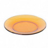 Tradineur - Pack de 6 platos de postre, vidrio, modelo Lys, resistentes, vajilla de cocina, aptos para lavavajillas (Ámbar - Ø 1