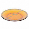 Tradineur - Pack de 6 platos de postre, vidrio, modelo Lys, resistentes, vajilla de cocina, aptos para lavavajillas (Ámbar - Ø 1