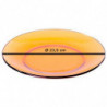 Tradineur - Pack de 6 platos llanos de vidrio, modelo Lys, resistentes, vajilla de cocina, aptos para lavavajillas (Ámbar - Ø 23
