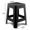 Tradineur - Taburete de plástico Rattan, asiento de 26,5 x 26,5 cm, imitación de mimbre, banqueta multiusos, cocina, salón, fabr