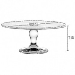 Tradineur - Expositor para tartas con pie - Fabricado en Cristal - Fácil limpieza y Durabilidad - Ideal para Pasteles y diversos