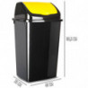 Tradineur - Cubo de basura con tapa basculante para reciclaje - Fabricado en plástico - Capacidad: 50 Litros - Reciclaje para Pl