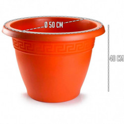 Tradineur - Maceta Redonda "Terracota" - Fabricado en Plástico - Macetero apto para Exterior e Interior del hogar - Ø 50 cm - Co