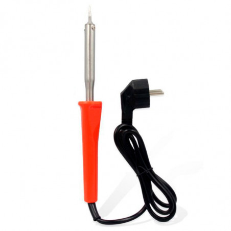 Tradineur - Soldador de estaño, 60W, mango ergonómico de plástico y base de apoyo, precisión profesional, soldadura, pequeñas re