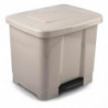 Tradineur - Cubo de basura de plástico con pedal, contenedor de residuos, papelera con separador para colocar dos bolsas, cocina