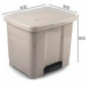 Tradineur - Cubo de basura de plástico con pedal, contenedor de residuos, papelera con separador para colocar dos bolsas, cocina