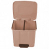 Tradineur - Cubo de basura de plástico con pedal, contenedor de residuos, papelera con separador para colocar dos bolsas, cocina