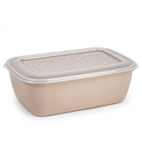 Tradineur - Fiambrera Rectangular con tapa - Fabricado en Plástico - Capacidad de 4 Litros - Apta para microondas y lavavajillas
