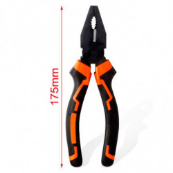 Tradineur - Alicate universal, ergonómico, alicates de alta resistencia con mango antideslizante, acero y plástico, cortar alamb
