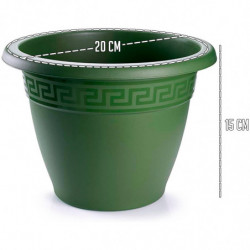 Tradineur - Maceta Redonda "Terracota" - Fabricado en Plástico - Macetero apto para Exterior e Interior del hogar - 20 cm - Colo