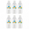 Tradineur - Pack de 6 botellas de plástico con tapón de rosca, reutilizable y reciclable, agua, leche, batidos, zumos, refrescos