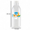Tradineur - Pack de 6 botellas de plástico con tapón de rosca, reutilizable y reciclable, agua, leche, batidos, zumos, refrescos