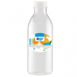 Tradineur - Pack de 6 botellas de plástico con tapón de rosca, reutilizable y reciclable, agua, leche, batidos, zumos, refrescos
