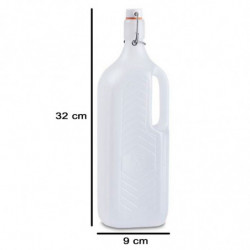 Tradineur - Pack de 6 botellas de plástico con asa y tapón a presión, reutilizable, agua, leche, batidos, zumos, refrescos, frig
