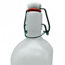 Tradineur - Pack de 6 botellas de plástico con asa y tapón a presión, reutilizable, agua, leche, batidos, zumos, refrescos, frig