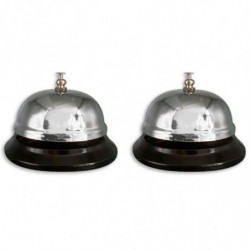 Tradineur - Pack de 2 timbres de recepción, sonido claro, escritorio, mesa, llamada, servicio, restaurante, cocina, hotel (Plate