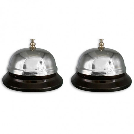 Tradineur - Pack de 2 timbres de recepción, sonido claro, escritorio, mesa, llamada, servicio, restaurante, cocina, hotel (Plate