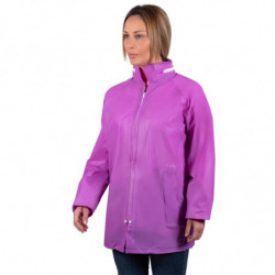 Tradineur - Chubasquero sport impermeable con capucha, reutilizable, poncho corto con mangas, lluvia, cierre con botones, poliés