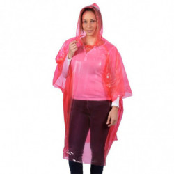 Tradineur - Pack de 6 chubasqueros impermeables de emergencia con capucha, reutilizables, ponchos para lluvia, poliéster (Mujer