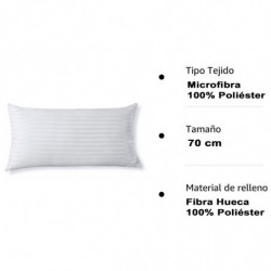 Tradineur - Almohada de fibra con doble funda y cremallera, 100% poliéster, firmeza media, muy suave, fabricada en España - 70 c