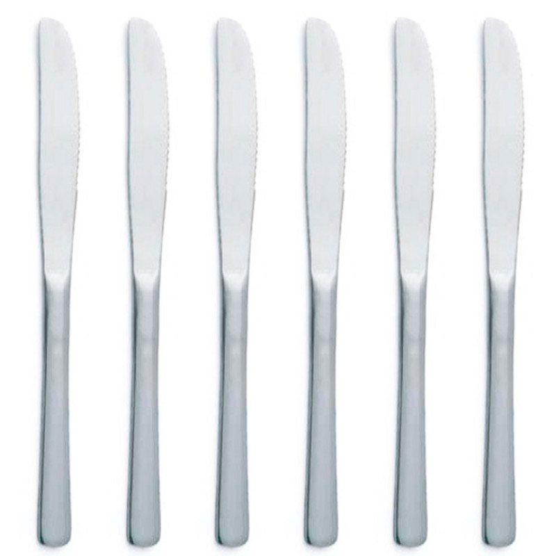 Tradineur - Pack de 6 cuchillos para postre de acero inoxidable, cubiertos clásicos para cortar tartas, pasteles, 19 cm Tradineur - Pack de 6 cuchillos para postre de acero inoxidable, cubiertos clásicos para cortar tartas, pasteles, 19 cm