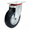 Tradineur - Rueda giratoria para muebles, goma y hierro, incluye placa de montaje, rueda de transporte para cargas pesadas, indu