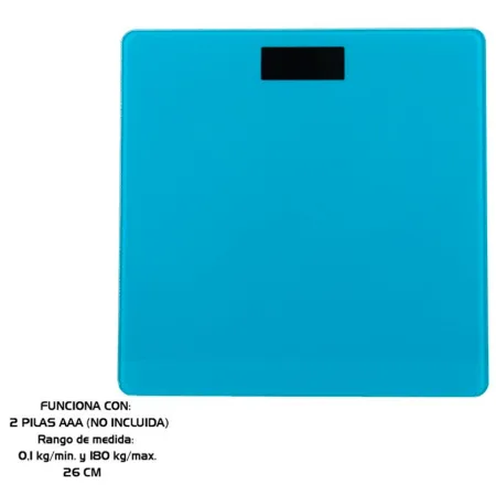 Tradineur - Báscula digital de baño - Encendido a presión - Peso Máximo: 180 kg - Pantalla LCD - 26 x 26 cm - Azul Tradineur - Báscula digital de baño - Encendido a presión - Peso Máximo: 180 kg - Pantalla LCD - 26 x 26 cm - Azul