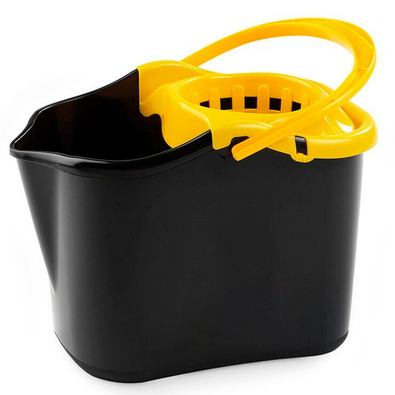 Tradineur - Cubo para fregar rectangular con escurridor, polipropileno, incluye asa, ligero, limpieza, hogar, fabricado en Españ Tradineur - Cubo para fregar rectangular con escurridor, polipropileno, incluye asa, ligero, limpieza, hogar, fabricado en Españ