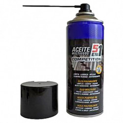 Tradineur - Bote de Aceite Multiusos 5 en 1 - Capacidad de 400 ml - Limpia, lubrica, afloja, elimina ruidos y actúa como antioxi