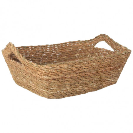 Tradineur - Cesta de Mimbre rectangular con Asas - Fabricado en España - Ideal para el almacenamiento y la decoración de tu hoga